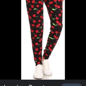 Leggings Depot One Size Cheeries Print